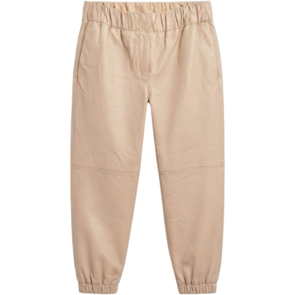 Gap Women Pink 100% Genuine Lamb Leather Joggers Tapered Pants Medium